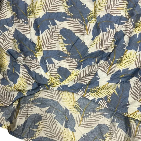 Patrizia Luca Milano Ivory Feather Print Gather Front Blouse XL - Picture 3 of 5